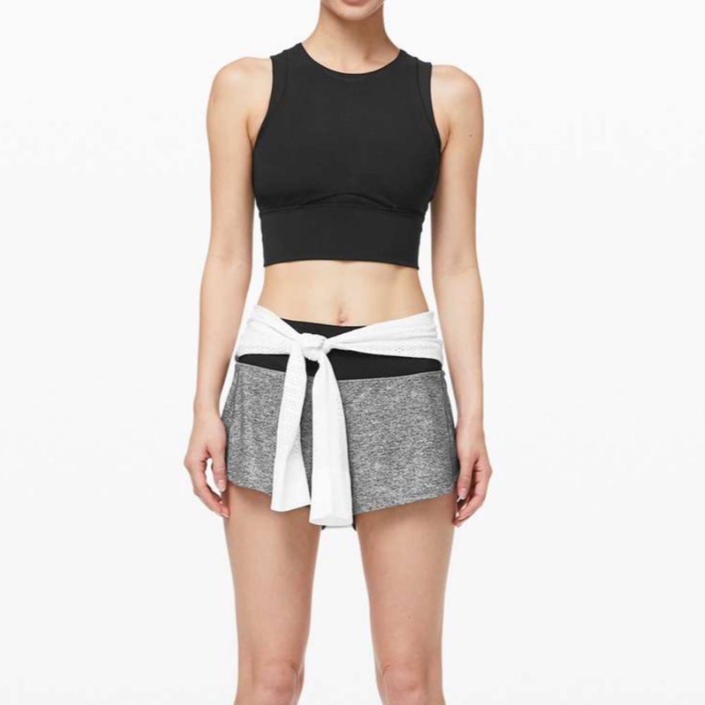 $58 Lululemon Speed Up Short Long *4" Updated Fit
Heather Lux Multi Black